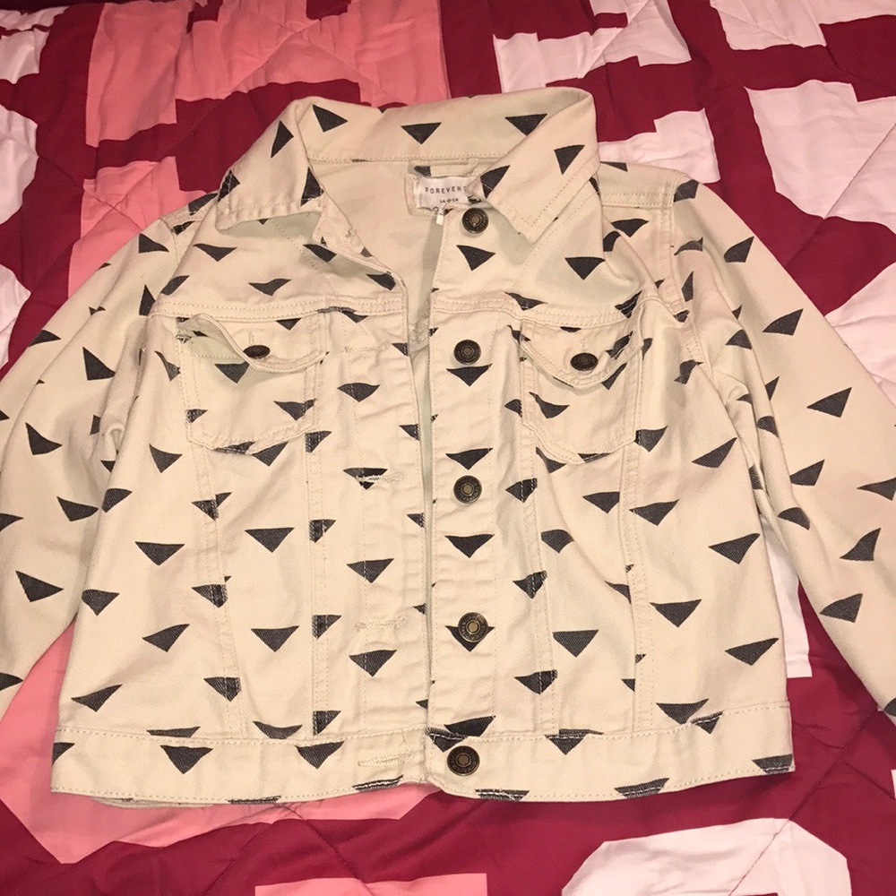 Forever 21 cream jean jacket